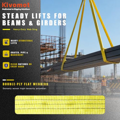 3 Ton Polyester Lifting Sling, 6600 lb, 3 in x 6.5 ft, 2 Pack - size: 6.5 ft (2 m)