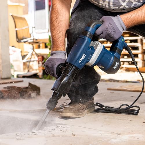 Stark USA Demolition Hammer, 1200W Electric Chipping Hammer, 3100BPM Maximum Anti-Vibration Handle 14J