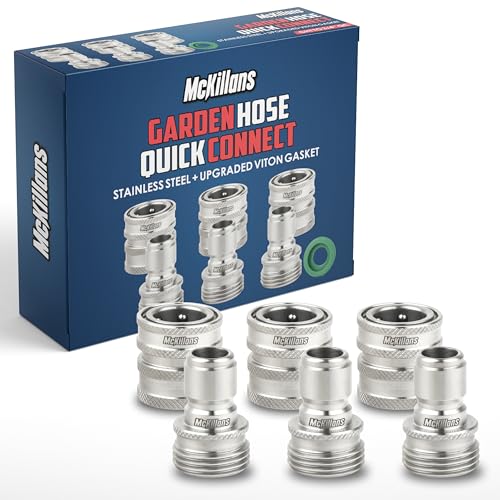 McKillans® Water Hose Quick Connect [UNIVERSAL FIT] 3 Pack - Stainless Steel Garden Hose Quick Connector - Durable Garden Hose Fittings - EASY INSTANT CONNECTION - color: Quick Connects