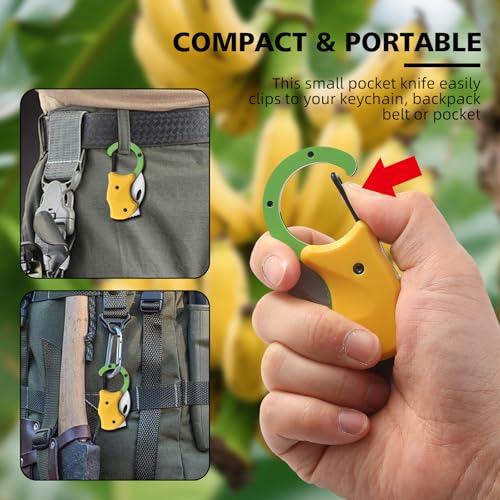 Small Pocket Knife for Men, Pocket Utility Knife with 1.38''Sharp Blade, Cute Folding Knife Box Cutter, Mini EDC Knives for Everyday Carry, Ideal Gifts for Men and Women（Yellow） - color: Yellow