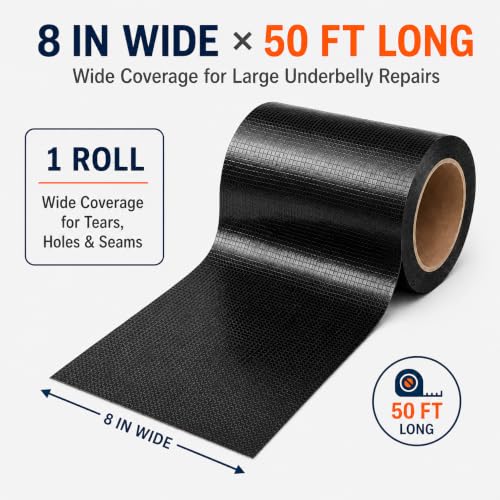 RV Underbelly Repair Tape, 8 in x 50 ft, Waterproof Fabric Tape - size: 8'' x 50 Ft