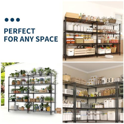 Garvee Metal Storage Shelves 4-Tier, Wire Shelving Rack 59"Wx13.8"Dx59.5"H, - size: 59" W x 13.8" D x 59.5" H(4 Tiers)