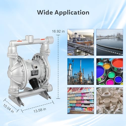 Air Diaphragm Pump 1-1/2" Outlet Chemical Transfer Pump Industrial - color: Silver, size: 1-1/2 inch