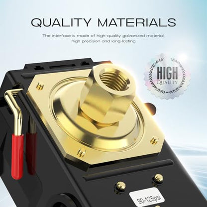 Air Compressor Pressure Switch, cnaodun 90-125 PSI 26A Air Compressor Switch 1/4 NPT Thread Single Port Pressure Switch for Air Pressure Regulator Switch - style: 1-Port 26A 90-125 PSI