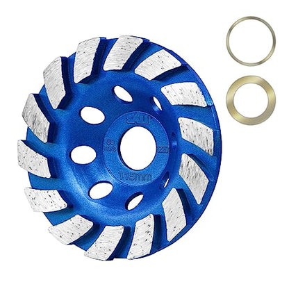 SALI Diamond Concrete Grinding Wheel 4 1/2 inch for Polishing and Cleaning Stone Concrete Surface, Cement, Marble, Rock, Granite, and Thinset Removing, Angle Grinder Segment Wheels Cup 115 * 22.2MM - style: Segment Turbo
