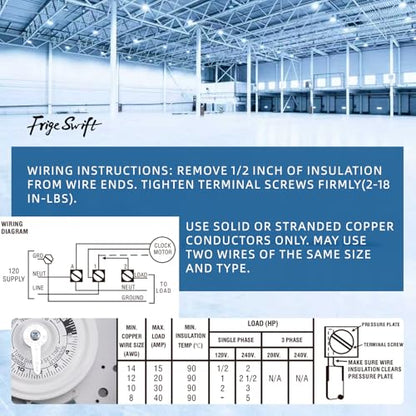 T101R 40A 120V 24-Hour Programmable Timer for Commercial Defrost, Lighting