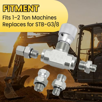 Hydraulic Flow Control Valve 3/8" L08 STB-G3/8 for Mini Excavator (5pcs) - size: 5pcs