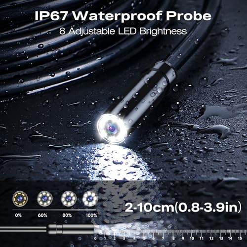 Endoscope Camera with Light, 1920P HD Borescope, 4.3" IPS Inspection Camera - size: 16.5FT Single Lens