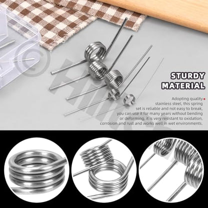 Hilitchi 45PCS Stainless Steel Torsion Spring Tiny Torsion Spring 45/90/120 Degree V-Shape Compression Spring Mechanical Compression Springs Assortment Kit for Repair Tools Woodworking DIY