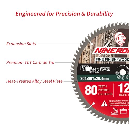 12 Inch 80T Carbide Saw Blade for Wood Cutting - size: 12 Inch-80T