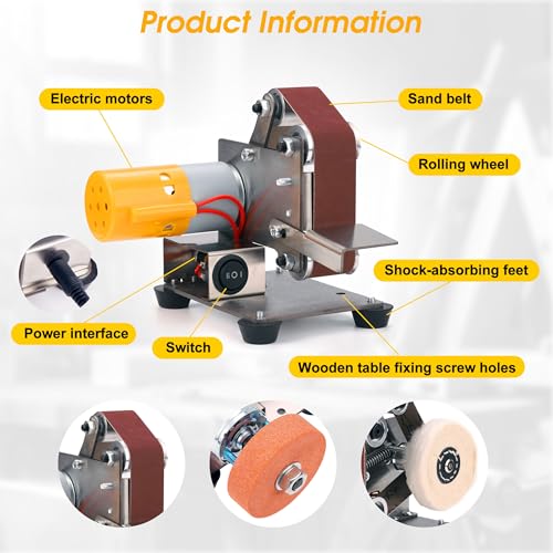 Mini Belt Sander for Knife Making, 3 IN 1 Electric Power Bench Belt Sanders - style: Multi-functional Belt Sander
