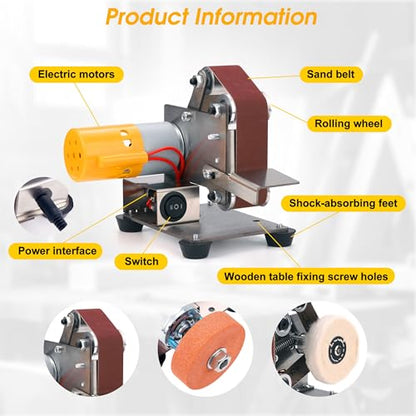Mini Belt Sander for Knife Making, 3 IN 1 Electric Power Bench Belt Sanders - style: Multi-functional Belt Sander