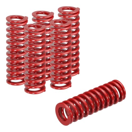 HARFINGTON 6pcs Die Spring 1/2" OD x 1.5" Free Length SMH2006, Red - size: 1/2" OD x 1.5" Free Length