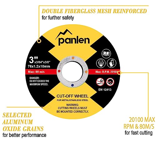 50 Pack 3 Inch Cutting Disc, 3/8" Arbor for Die Grinder & Angle Grinder - size: 3" x3/64 x3/8"