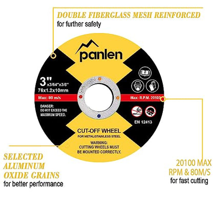 50 Pack 3 Inch Cutting Disc, 3/8" Arbor for Die Grinder & Angle Grinder - size: 3" x3/64 x3/8"