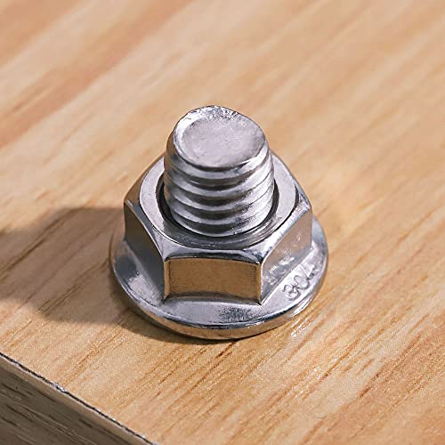Glvaner #8-32 Thread Size Stainless Steel Serrated Flange Hex Nuts Locknuts 304 Stainless Steel 18-8 50 Pack - size: #8-32