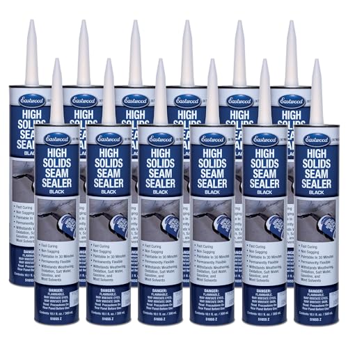 Eastwood Flexible Insulated Waterproof Black Seam Sealer Cartridge Floor Trunk Fender | 12 Pack - color: Black, size: 121.2 Fl Oz (Pack of 12)