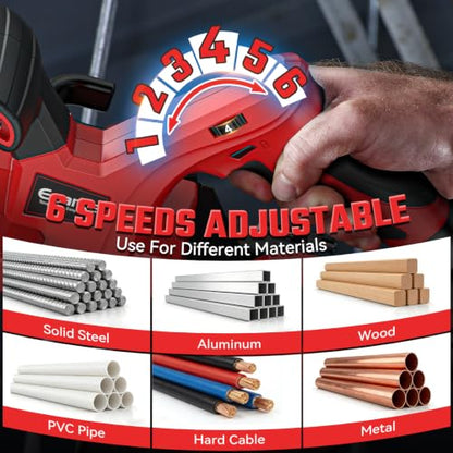 2-1/2" Cordless Band Saw Compatible with Milwaukee 18V Battery (Tool Only) - color: Red