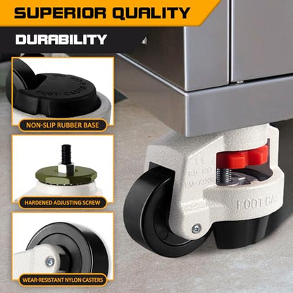 Retractable Leveling Machine Casters 4Pcs- 2200 lbs Per Set - size: 2 INCH