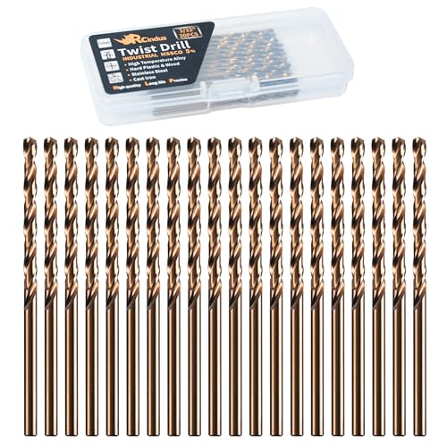 (20PCS) 3/32" Cobalt Drill Bit, HSS M35 Metal Drill Bits for Steel, Stainless Steel, Cast Iron, Hard Plastic and Wood - size: 3/32 20PCS Cobalt