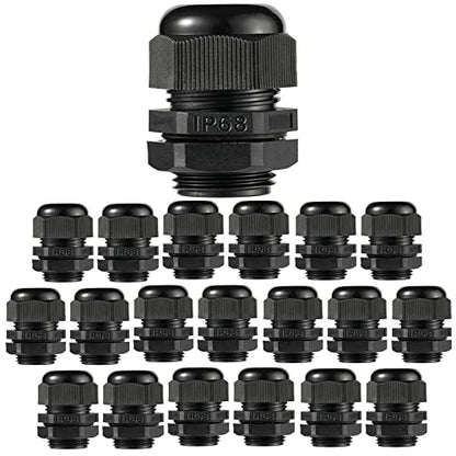 PENGLIN Cable Glands 1" NPT Nylon Cable Connector (20-Pack) - color: Black, size: 1 Inch (20-Pack)