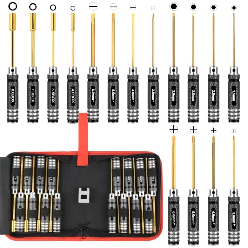 16in1 RC Tool Kit-Hex,Slotted, Socket, Phillips Screwdrivers Set - color: Gold
