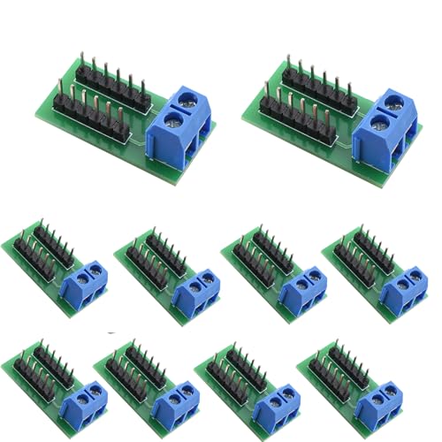 10PCS 2x6 Position Terminal Block Distribution Module, 2-Pin Screw Terminal to 2.54mm Pitch Dupont Pin Adapter Board, PCB Terminal Block Kit - size: 10 PCS