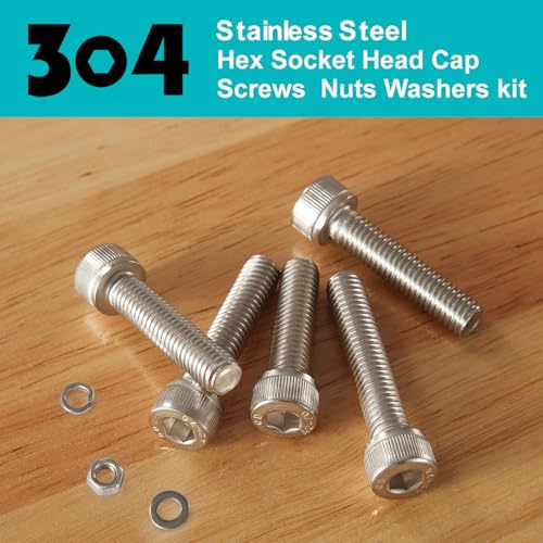 M4 Hex Socket Head Cap Screws Bolts Washers Nuts Assortment Kit - size: Socket M4x30/35/40/45/50 mm