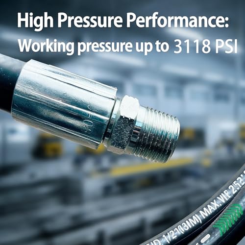 15611-12-12-12 Hydraulic Hose Assembly 3/4" Hydraulic Hose with Male NPT X Male NPT, 3118 PSI, 12" Long - size: 3/4
