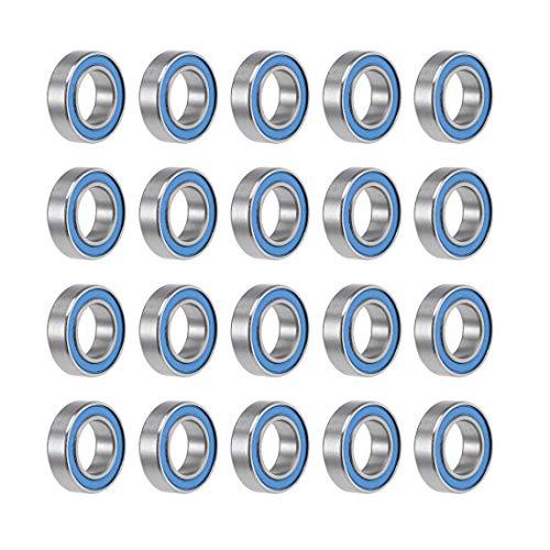 uxcell MR148-2RS Deep Groove Ball Bearings 8mm Inner Dia 14mm OD 4mm Bore Double Sealed Chrome Steel Blue Seal Z2 20pcs - size: 8mmx14mmx4mm