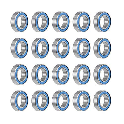 uxcell MR148-2RS Deep Groove Ball Bearings 8mm Inner Dia 14mm OD 4mm Bore Double Sealed Chrome Steel Blue Seal Z2 20pcs - size: 8mmx14mmx4mm