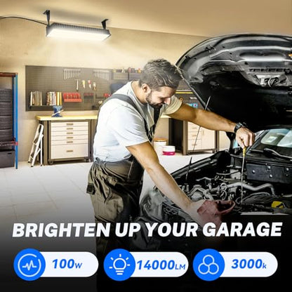 2 Pack LED Shop Lights, 3000K Warm White Plug in Garage Light Waterproof - size: Warm 2pcs