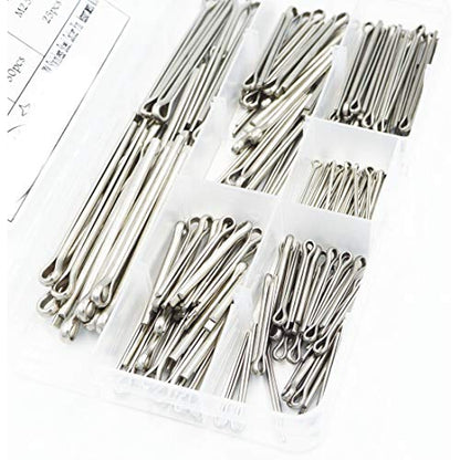 100pcs 304 Stainless Steel Cotter Pin Clip Key Fastner Fitting Assortment Kit for Automotive Mechanics Small Engine Repair，Automotive, Mechanics, Car Garage, Power Equipment, Cars, Trucks Law - size: 100pcs Cotter Pin Assortment Kit