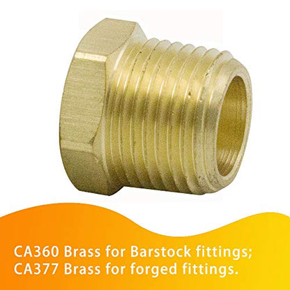 NPT Bushing 3/4" Male x 1/8" Female Reducing Adapter Hex Head Pipe Fitting 1200psi (Pack of 5) - size: 3/4" NPT Male x 1/8" NPT Female