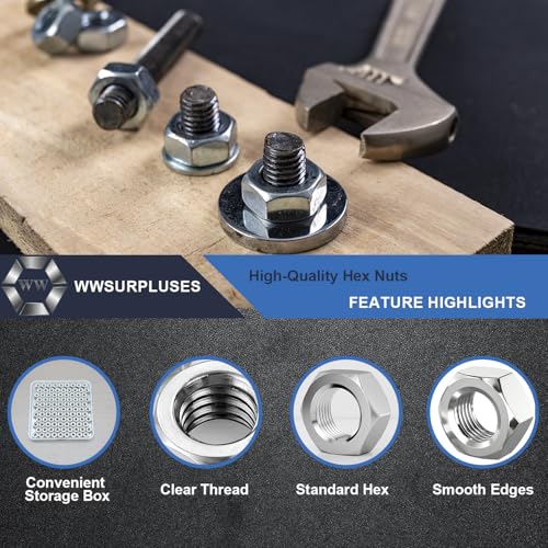 320Pcs M4 Hex Nuts, 304 Stainless M4 Nut, Coarse Thread M4 Nuts - size: Metric M4-0.7---320Pcs