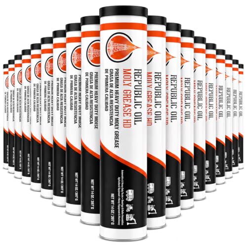 Republic Oil Elite Heavy Duty 5% Moly Grease Tubes #2 Calcium Sulfonate 4 Boxes / 40x14oz – High Temp Heavy Duty Grease Tubes for Construction, Mining, Agriculture & Fifth Wheels Made in USA - size: 40 x 14 oz Tubes