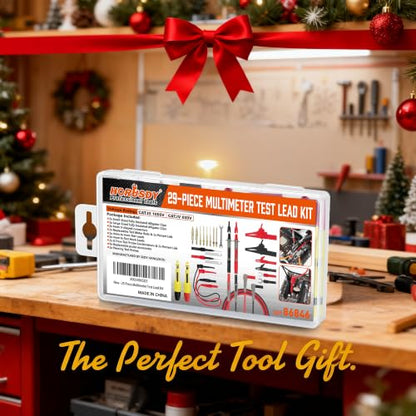 29-Piece Multimeter Test Leads Set, CAT.III 1000V / CAT.IV 600V Multimeter Probes with Alligator Clips, Piercing Probes, Needle Probe, Replaceable Probe Accessories, Soft PVC Volt Meter Lead - color: 29-Piece Multi-color