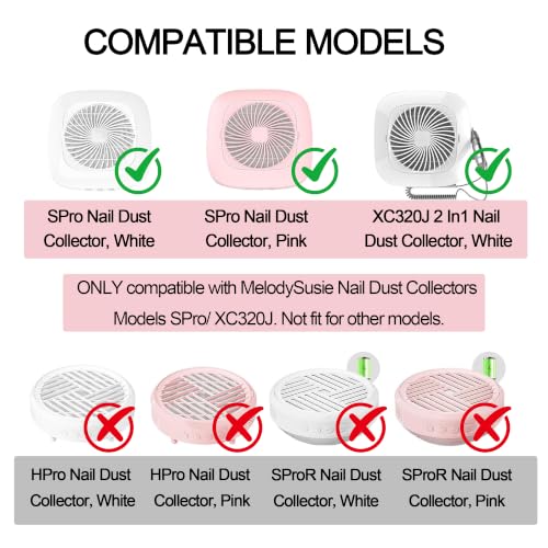 6 Pack Nail Dust Collector Filters Fit for Melody Susie Dust Collectors