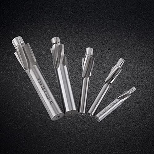 Watris Veiyi 5PCS Counterbore Drill Bit Set, 4 Flutes End Mill Bits