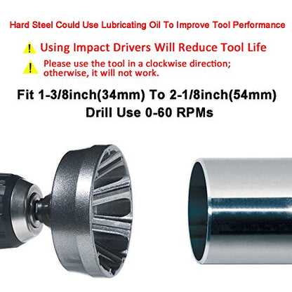 ORXPLUS Tools Tungsten Blade Deburring Chamfer Tool 1-3/8"-2-1/8"(34-54mm) - size: Deburring Drill Bit 34mm-54mm