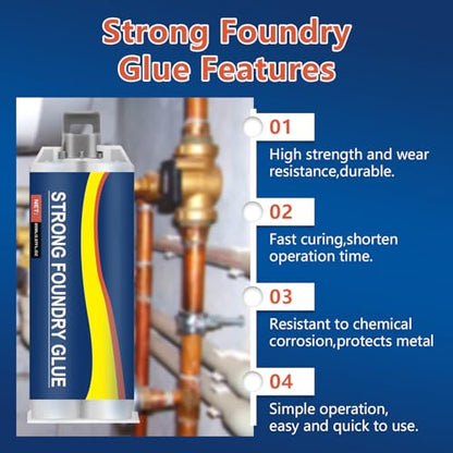 Strong Foundry Glue, Metal Repair Glue,High Temperature Resistant Casting Repair, Magic Welding Glues Premium Liquid Welding Filler for Metal Defects and Repairs(2Pcs-85ml)