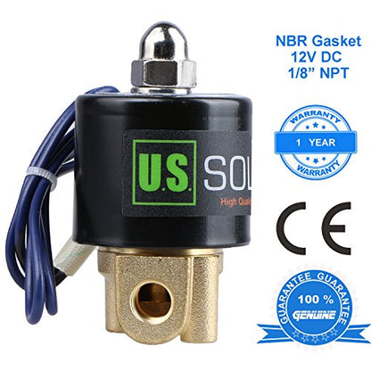 U.S. Solid 1/8" Brass Electric Solenoid Valve 12V DC Normally Closed NBR - size: 1/8" NC
