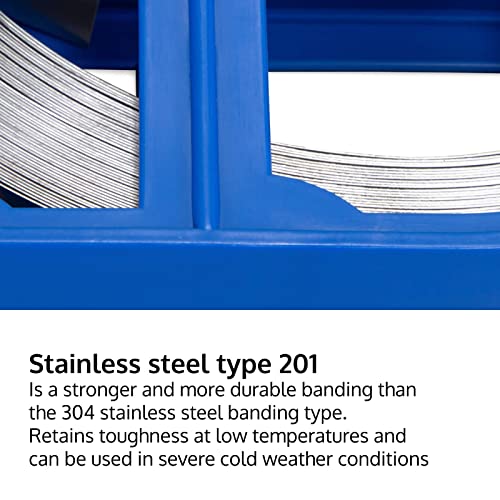 IDL Packaging 3/4" x 100' x .030" Stainless Steel 201 Banding in Plastic Self-Dispensed Case - Highest Break Strength and Shock Resistance Banding - Excellent for Extra Cold Environments - size: 3/4" x 100' x 0.030", style: 201 stainless steel