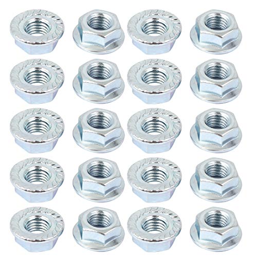 uxcell 10 Pcs 5/16"x24 Carbon Steel Serrated Hex Flange Lock Nuts