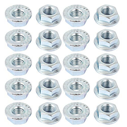 uxcell 10 Pcs 5/16"x24 Carbon Steel Serrated Hex Flange Lock Nuts