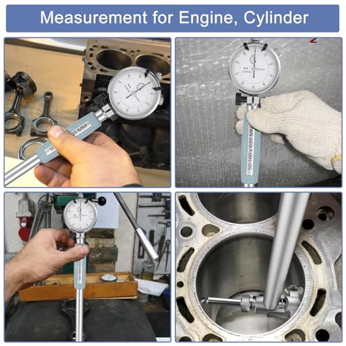 HDLNKAK Dial Indicator Bore Gauges Set with 2"-6" Range, 0.001" Accuracy - color: White