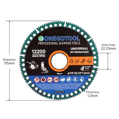 4-1/2 inch Indestructible Cutting Discs for Angle Grinder 7/8" Blades Cut Off Wheels Diamond Tool Metal rebar Porcelain Tile Granite Marble Smooth Cutter (3pcs) - size: 4-1/2"