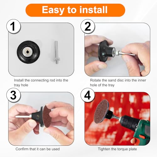 HARFINGTON 23pcs Quick Change Discs Set 2.6" Lock Sanding Discs with 1/4" Shank Pad Holder 120 Grit Surface Conditioning for Polish Rust Removal - size: 3" x 120 Grits