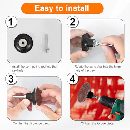 HARFINGTON 23pcs Quick Change Discs Set 2.6" Lock Sanding Discs with 1/4" Shank Pad Holder 120 Grit Surface Conditioning for Polish Rust Removal - size: 3" x 120 Grits