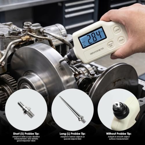 Handheld Digital Vibration Meter Tester, High-Precision Piezoelectric Vibrometer Analyzer for Acceleration, Velocity & Displacement Measurement, Dual Frequency Mode (10Hz–15kHz)